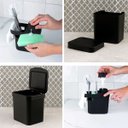 Ver imagem 2 de Lixeira Para Pia De Cozinha 4,7L E Dispenser Porta Detergente E Organizador 650ml Preto OU