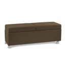 Ver imagem 3 de Recamier com Rodinhas Madri 1,40m Suede Marrom - Inova Decorações
