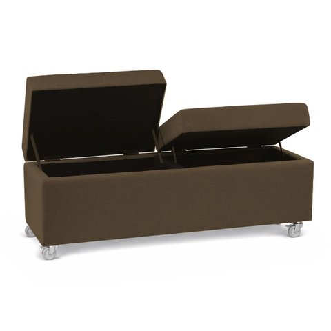 Recamier com Rodinhas Madri 1,40m Suede Marrom - Inova Decorações