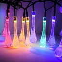Ver imagem 2 de Grinalda Cordão Luzes Solar Gotas de Água Decoração 20 Leds