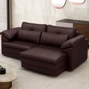 Ver imagem 1 de Sofá Retrátil para Sala de Estar 2 Lugares 175cm Riza S03 Couro Caramelo - Lyam Decor