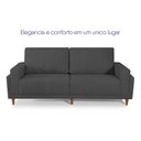 Ver imagem 4 de Sofá Living Privilege 2,15m Bouclê Grafite Pés de Madeira - King House