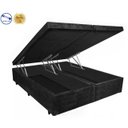 Ver imagem 2 de Cama Box Baú Queen Bi-Partido Silver Preto Suede + Colchão Espuma D33 138x188x17