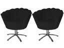 Ver imagem 1 de Kit 2 Poltronas Decorativa Pétala Base Giratória Metal Suede Preto Ms Decor