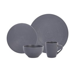 Aparelho de jantar 24 pecas Terroir em ceramica cor cinza - 1