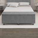 Ver imagem 4 de Baú Sapateira Estofada Casal 140 Cm Terra Veludo Skybox Cor Cinza