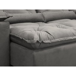 Sofá 4 e 5 Lugares Retrátil e Reclinável 2,90m Alpoim Estofados Cinza Athenas - 6