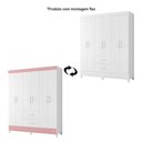 Ver imagem 2 de Guarda Roupa Mobi 6 Portas e 2 Gavetas Branco Fosco - Móveis Albatroz Branco Fosco