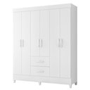 Ver imagem 1 de Guarda Roupa Mobi 6 Portas e 2 Gavetas Branco Fosco - Móveis Albatroz Branco Fosco