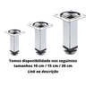 Kit6 Pé para Móveis Quadrado Pezinho Cromado 10cm Regulável - 2