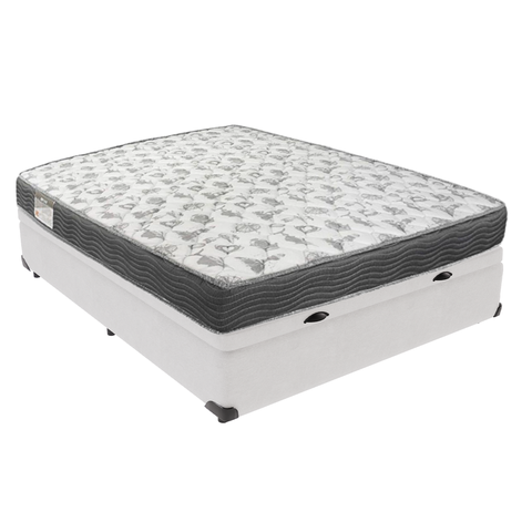 Conjunto Ortobom ISO100 D33 Casal com Box Baú Branco
