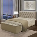 Ver imagem 1 de Kit Cabeceira Istambul+ Calçadeira Itália Queen 160 CM Suede Bege - D A Decor