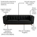 Ver imagem 5 de Sofa Living 2 Lugares Bellare 180 cm Pes Madeira Courino Tcs 724 Moll