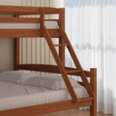 Ver imagem 2 de Beliche de Madeira com Cama Casal Solteiro Robusto Marrom Fabrika Móveis