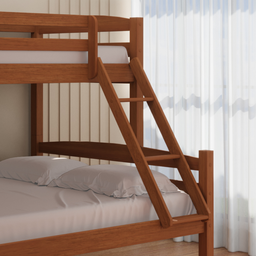 Beliche de Madeira com Cama Casal Solteiro Robusto Marrom Fabrika Móveis - 2