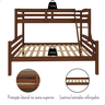 Beliche de Madeira com Cama Casal Solteiro Robusto Marrom Fabrika Móveis - 8
