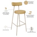 Ver imagem 4 de Banqueta Alta Bar Cozinha Sala de Jantar Aço Milão Arena L02 Couríssimo Fendi - Lyam Decor