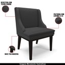 Ver imagem 4 de Kit 6 Cadeiras Decorativas Sala de Jantar Base Fixa de Madeira Firenze PU Preto Fosco G19 - Gran Bel
