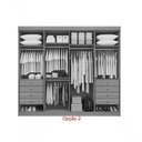 Ver imagem 2 de Guarda Roupa Casal 8 Portas Ripado 8 Gavetas sem Pés Daymont - D' Doro Castanho/off White/ripado