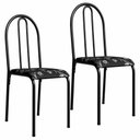 Ver imagem 1 de Kit 2 Cadeiras 544 Sala Jantar Cozinha Pés Aço Tubular Floral/preto