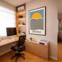 Ver imagem 4 de Quadro Canvas Bauhaus - Mar por do Sol 40x30cm Mold Branca