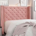 Ver imagem 4 de Cabeceira Queen 1,60m Vicenza Veludo Rosa