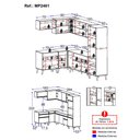 Ver imagem 4 de Armário Cozinha Modulada Completa de Canto 7 Peças Florença Multimóveis MP2461 Preto