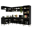 Ver imagem 5 de Armário Cozinha Modulada Completa de Canto 7 Peças Florença Multimóveis MP2461 Preto
