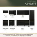 Ver imagem 6 de Armário Cozinha Modulada Completa de Canto 7 Peças Florença Multimóveis MP2461 Preto