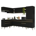 Ver imagem 2 de Armário Cozinha Modulada Completa de Canto 7 Peças Florença Multimóveis MP2461 Preto