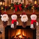 Ver imagem 3 de Pendente Pinha Natural Boneco Neve Papai Noel Natal Kit 4PÇS