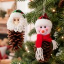 Ver imagem 4 de Pendente Pinha Natural Boneco Neve Papai Noel Natal Kit 4PÇS
