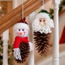 Ver imagem 2 de Pendente Pinha Natural Boneco Neve Papai Noel Natal Kit 4PÇS