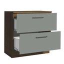 Ver imagem 4 de Balcão Armário de Cozinha 80 cm 2 Gavetas Rustic/Cinza Agata Madesa