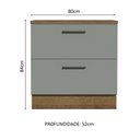 Ver imagem 3 de Balcão Armário de Cozinha 80 cm 2 Gavetas Rustic/Cinza Agata Madesa
