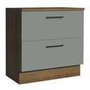 Ver imagem 2 de Balcão Armário de Cozinha 80 cm 2 Gavetas Rustic/Cinza Agata Madesa
