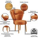 Ver imagem 4 de Cadeira Estofada para Mesa de Jantar Recepção Camarim Ergonômica Pés de Madeira Resistente