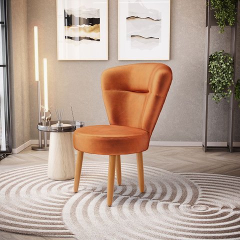 Cadeira Estofada para Mesa de Jantar Recepção Camarim Ergonômica Pés de Madeira Resistente