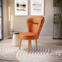 Ver imagem 1 de Cadeira Estofada para Mesa de Jantar Recepção Camarim Ergonômica Pés de Madeira Resistente