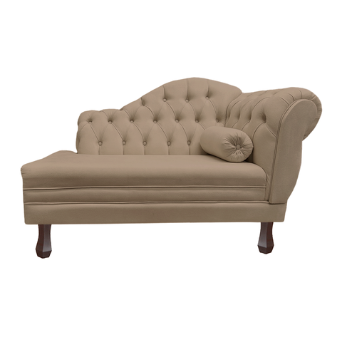 Recamier Sofá Esquerdo Larissa 120cm Sala Suede Cappuccino - Incasa Decor