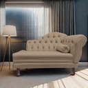Ver imagem 2 de Recamier Sofá Esquerdo Larissa 120cm Sala Suede Cappuccino - Incasa Decor