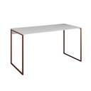 Ver imagem 1 de Escrivaninha Industrial Base Ferro Cobre Tampo Mdp Branco 120x60