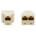 Ver imagem 2 de Adaptador Rj45 1x2 Fêmea Rede Internet – Kit 10 Peças