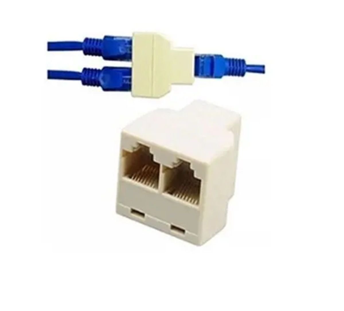 Adaptador Rj45 1x2 Fêmea Rede Internet – Kit 10 Peças | MadeiraMadeira