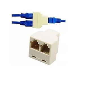 Adaptador Rj45 1x2 Fêmea Rede Internet – Kit 10 Peças