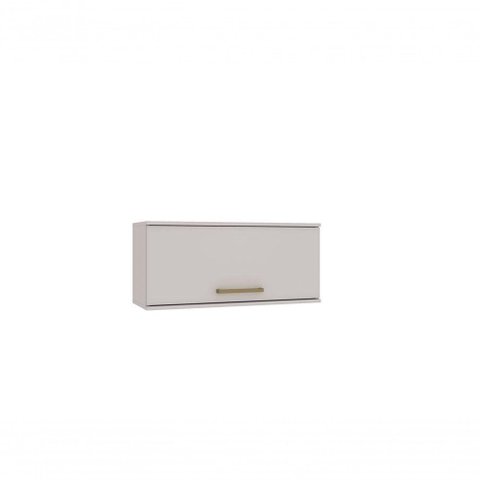 Armário Aéreo Bari 80cm 1 Porta MDF Basculante Branco Luciane Móveis