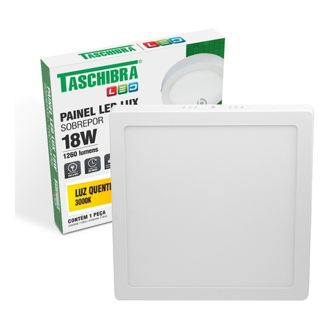 Kit 4 Painel Plafon Led Quadrado Sobrepor 18w 6500/3000k Cor:branco