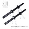 Kit Musculação Puxador Triângulo + 2 Barra 40 Oca Presilhas - 6