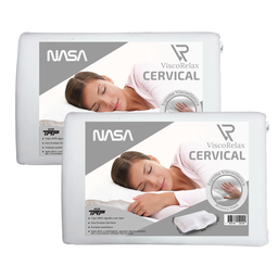Kit 2 Travesseiros Viscorelax Viscoelástico Nasa Cervical com Memória - 1
