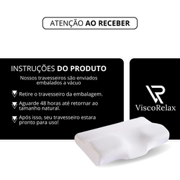 Kit 2 Travesseiros Viscorelax Viscoelástico Nasa Cervical com Memória - 7